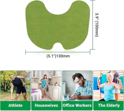 Green cushion with measurements and images of people using it in different scenarios.