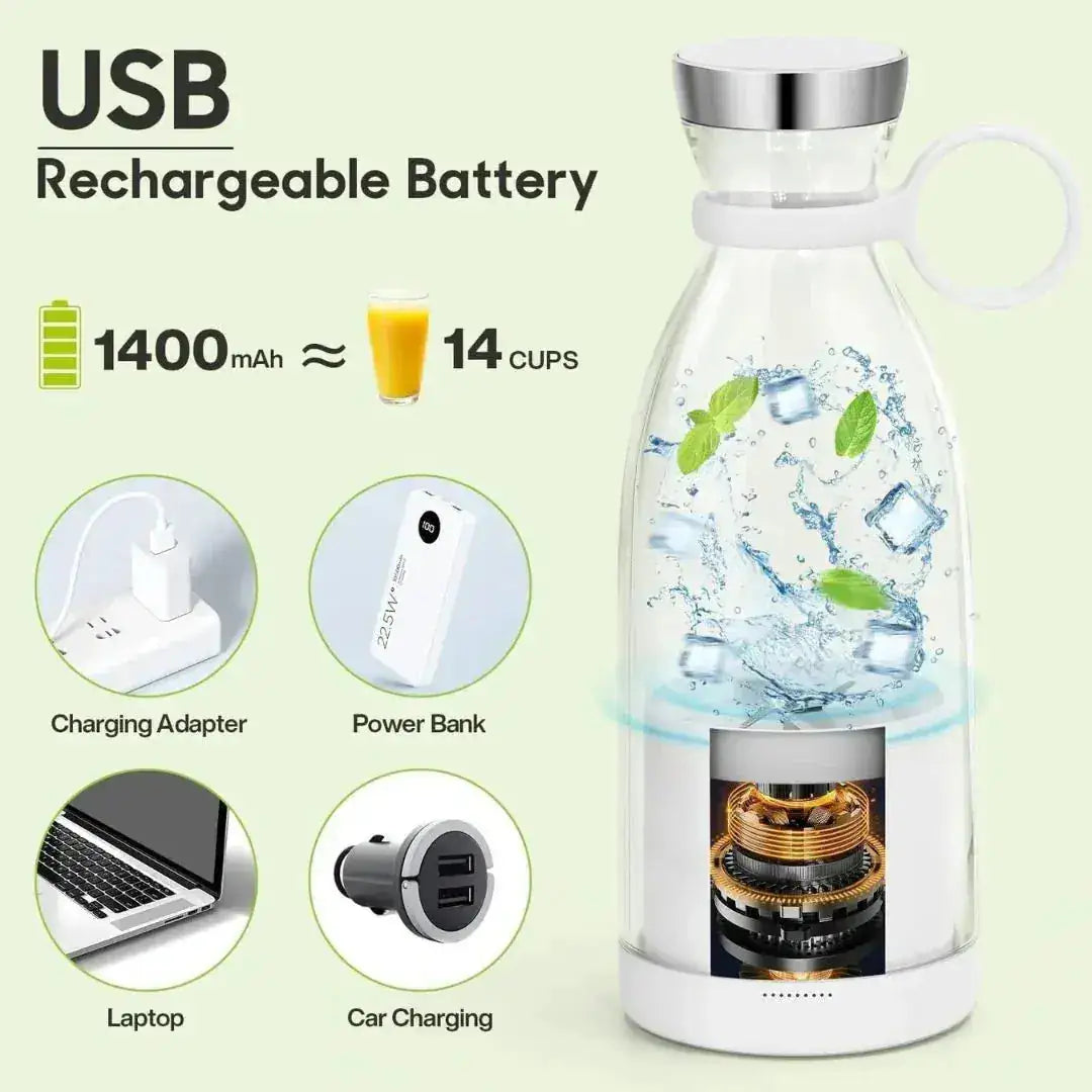 Portable Electric Mini USB Bottle Juicer | Make Fresh Juice Anywhere in 30 Seconds 🥤 Gharbuddy