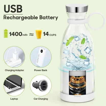 Portable Electric Mini USB Bottle Juicer | Make Fresh Juice Anywhere in 30 Seconds 🥤 Gharbuddy